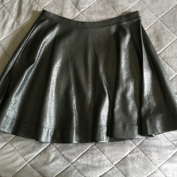 Express Dresses & Skirts - Express Pleather textured/Patterned circle Skirt/ Fit and flare skirt - Black